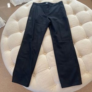 Jcrew women’s black Italian wool dress pants with black tuxedo stripe